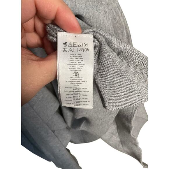 Michael Kors Open Cardigan Zipper Shoulders Pearl Heather Womens Size Large NEW - Picture 4 of 4